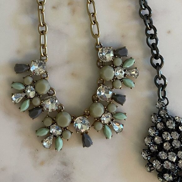 J. Crew Statement Rhinestone Crystal Necklace Trio - Picture 3 of 14